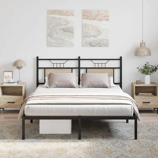 vidaXL Bettgestell ohne Matratze Sonoma-Eiche 140x190 cm Holzwerkstoff