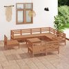 vidaXL 10-tlg. Garten-Lounge-Set Massivholz Kiefer Honigbraun