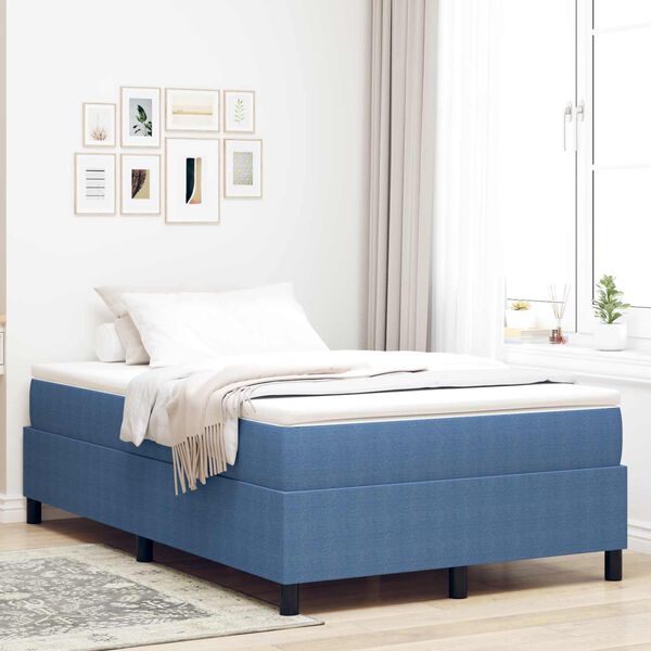 vidaXL Plattformbettgestell Blau 120 x 190 cm Stoff