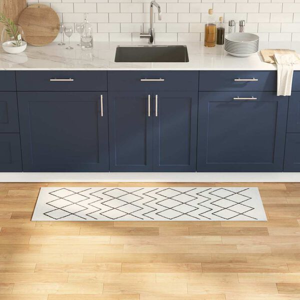 vidaXL Küchen Teppich Weiß 150 x 45 cm Samt
