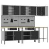 vidaXL Arbeitsschrankset mit Schubladen 10 pcs Schwarz und Grau