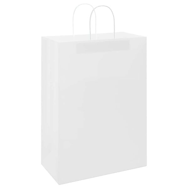 vidaXL Papiertragetaschen 50 Stk. mit Henkeln Wei&szlig; 32x17x44 cm