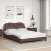 vidaXL Bett "Viana" mit Matratze Braun 140x190 cm Kunstleder