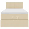 vidaXL Ottoman-Bett mit Matratze Creme 90x200 cm Stoff