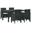 vidaXL Garten Essgruppe 5 stk. Anthrazit Polt Rattan