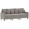 vidaXL 3-Sitzer-Sofa mit Hocker Hellgrau 180 cm Samt