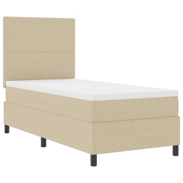vidaXL Boxspringbett Hellgrau und Wei&szlig; 90 x 200 cm Cordstoff
