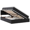 vidaXL Bett mit Stauraum und LED Schwarz 140 x 200 cm Kunstleder
