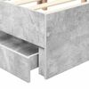 vidaXL Bettrahmen mit Kopfteil Beton Grau 200 x 200 cm Ingenieurs Holz
