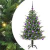 vidaXL K&uuml;nstlicher vorbeleuchteter Weihnachtsbaum mit Kugelset Gr&uuml;n