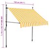vidaXL Einziehbare Markise Handbetrieben mit LED 150 cm Wei&szlig; Orange