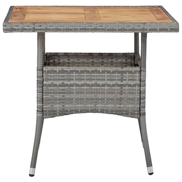 vidaXL 5-tlg. Garten-Essgruppe Grau Poly Rattan und Akazienholz