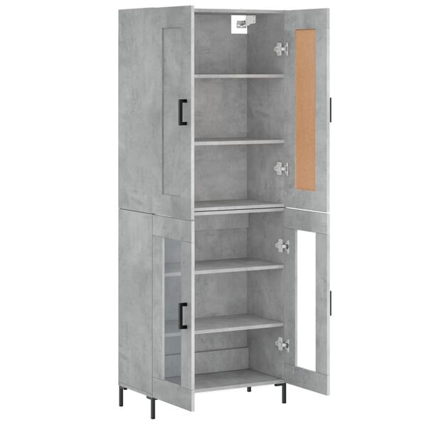 vidaXL Highboard Betongrau 69,5x34x180 cm Holzwerkstoff