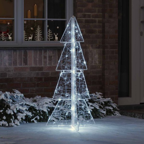 vidaXL Weihnachtsbaum mit 100 LEDs Kaltwei&szlig; 120 cm Acryl