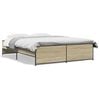 vidaXL Bettgestell Sonoma-Eiche 140x200 cm Holzwerkstoff und Metall