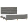 vidaXL Bettgestell mit Kopfteil Dunkelgrau 200x200 cm Stoff