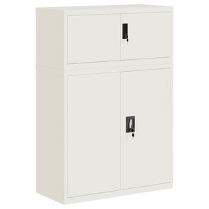 vidaXL Aktenschrank Wei&szlig; 90x40x130 cm Stahl