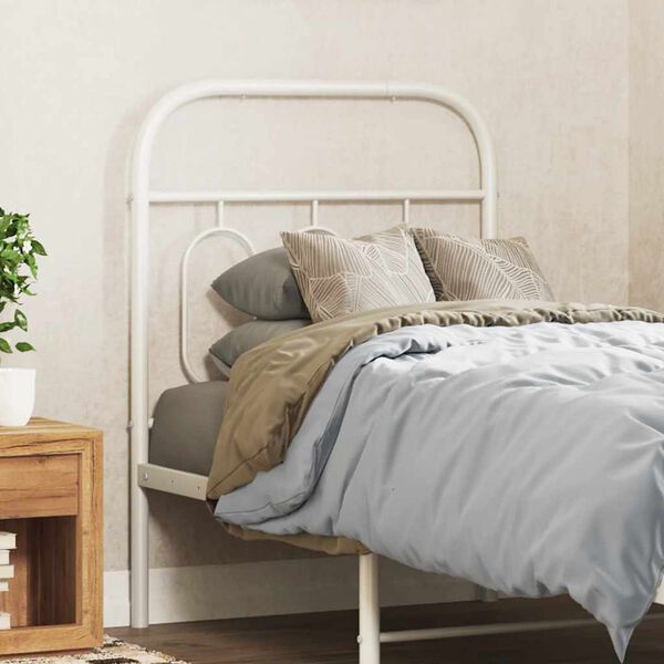 vidaXL Ersatz-Kopfteil Metall Wei&szlig; 75 cm