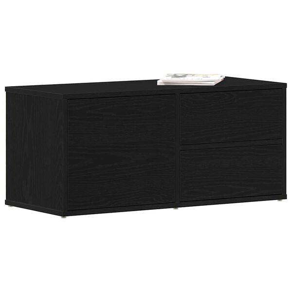 vidaXL TV-Schr&auml;nk Schwarz Eichen-Optik 80 x 34 x 36 cm Holzwerkstoff