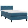 vidaXL Boxspringbett mit Matratze Dunkelblau 100x210 cm Samt