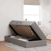vidaXL Aufbewahrungsbett mit Matratze Taupe 90 x 200 cm Polyester