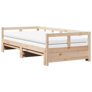 vidaXL Tagesbett Ausziehbar mit Matratzen 90x190 cm Massivholz Kiefer