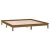 vidaXL Massivholzbett mit LEDs Honigbraun 160x200 cm