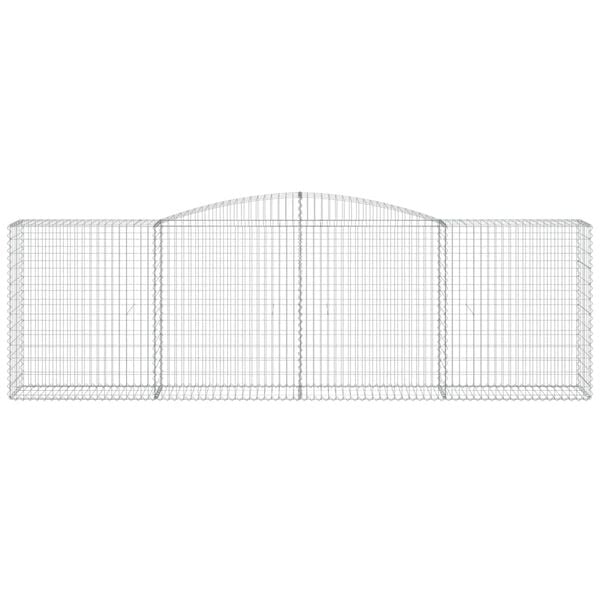 vidaXL Gabionen mit Hochbogen 9 Stk. 400x50x120/140cm Verzinktes Eisen