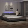 vidaXL Bettgestell mit LED ohne Matratze "Zadar" Grau 200x200 cm