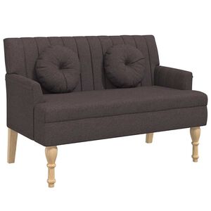 vidaXL Sitzbank mit Kissen Dunkelbraun 113x64,5x75,5 cm Stoff