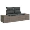 vidaXL Gartensofa-set mit Kissen mit Speicher 11 pcs Grau Poly-Rattan