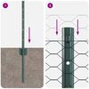 vidaXL Zaun mit Pfosten Gr&uuml;n 0,4 x 100 m Stahl und PVC