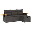 vidaXL 4-tlg. Garten-Sofagarnitur mit Kissen Schwarz Poly Rattan