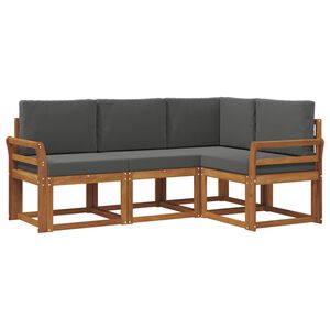 vidaXL Outdoor-Sofagarnitur mit Kissen 4 pcs Natur und Anthrazit