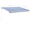 vidaXL Markise Manuell Einziehbar mit LED 300x250 cm Blau Wei&szlig;