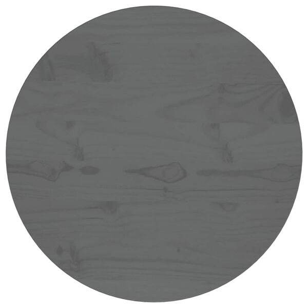 vidaXL Tischplatte Grau &Oslash;60x2,5 cm Massivholz Kiefer