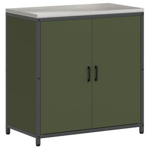 vidaXL K&uuml;chenaufbewahrung mit Regal Olive Gr&uuml;n 60 x 50 x 92 cm Stahl