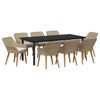 vidaXL Garten Essgruppe 9 stk. Beige Poly-Rattan