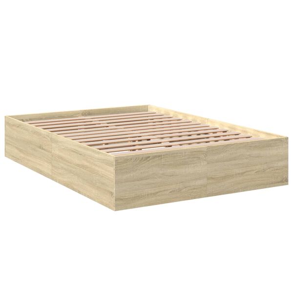 vidaXL Bettgestell Sonoma-Eiche 120x200 cm Holzwerkstoff
