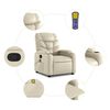 vidaXL Massagesessel mit Relaxfunktion, Kunstleder, Creme