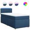 vidaXL Boxspringbett mit Matratze Blau 90x200 cm Stoff