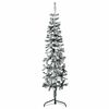 vidaXL K&uuml;nstlicher Halb-Weihnachtsbaum mit Schnee Schlank 120 cm