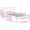 vidaXL Bettgestell Braun 75 x 190 cm Massivholz Kiefer