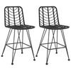 vidaXL Barhocker 2 Stk. Schwarz 45x56x103,5 cm PE-Rattan und Stahl