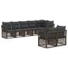 vidaXL Gartensofa-set 8 Stk. Grau Poly-Rattan