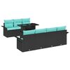 vidaXL Gartensofa-set mit Kissen 8 pcs Schwarz Poly-Rattan