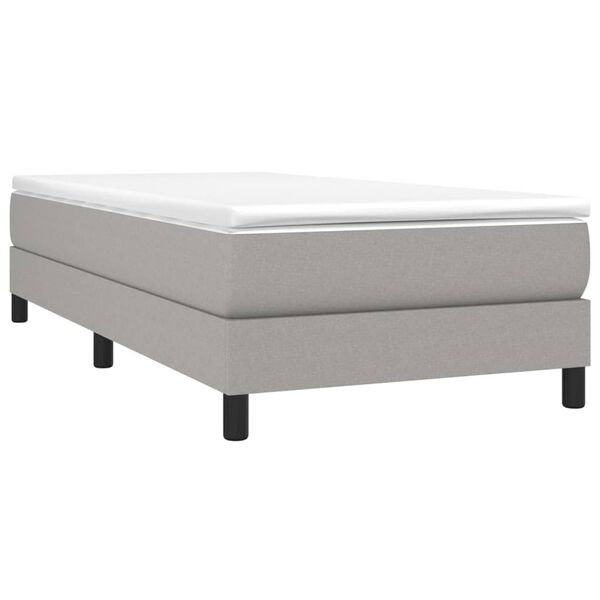 vidaXL Boxspringbett mit Matratze Hellgrau 90x200 cm Stoff