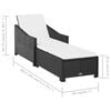 vidaXL Sonnenliege mit Cremewei&szlig;er Auflage Poly Rattan Schwarz