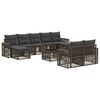 vidaXL Gartensofa-set 10 pcs Grau und Dunkelgrau Poly-Rattan