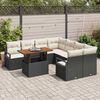 vidaXL Garten-Sofa-Set mit Speicher 9 pcs Schwarz Poly Rattan